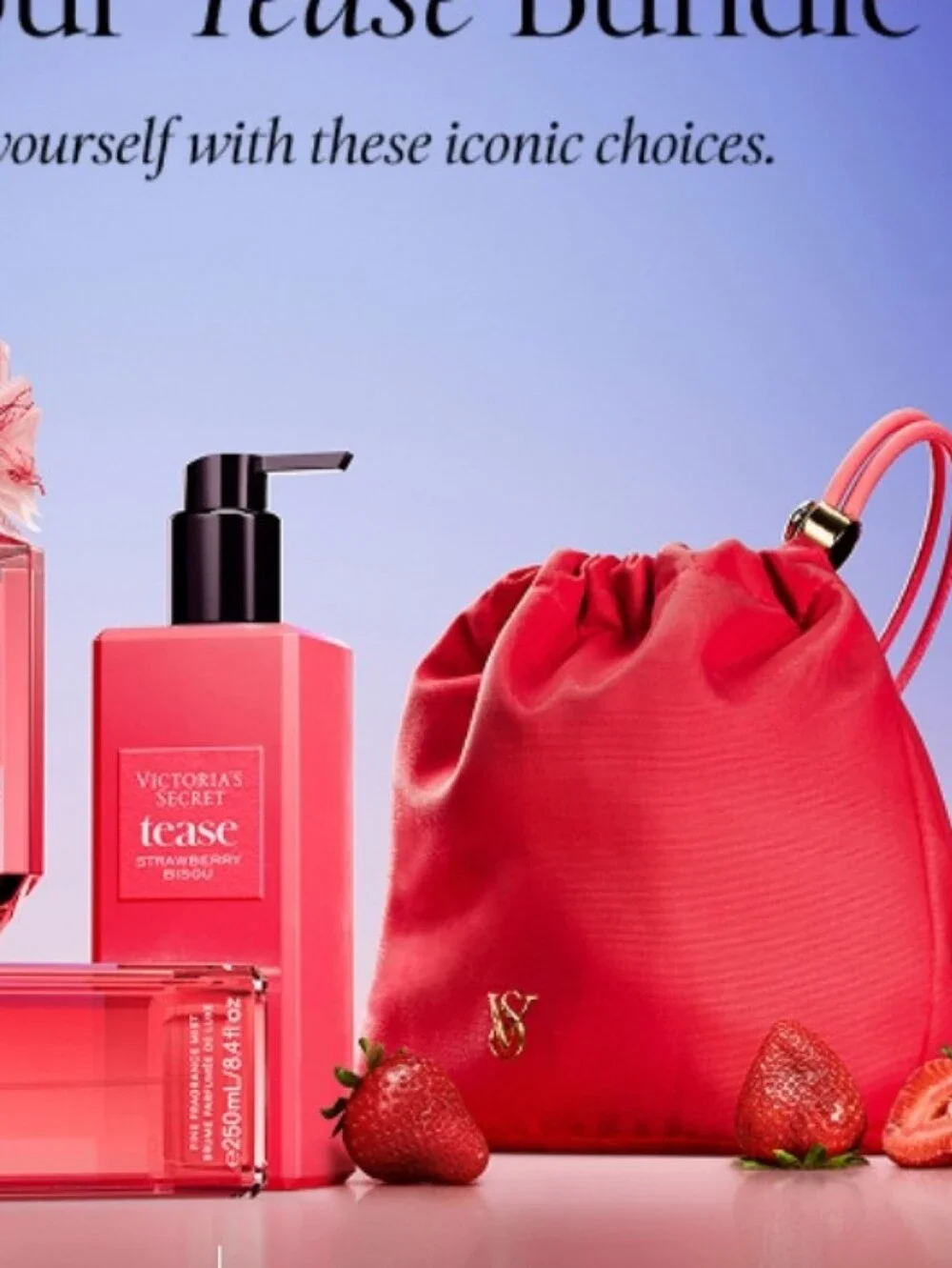 TEASE Strawberry Bisou Marshmallow Scent Bag Bundle NEW Victoria's Secret